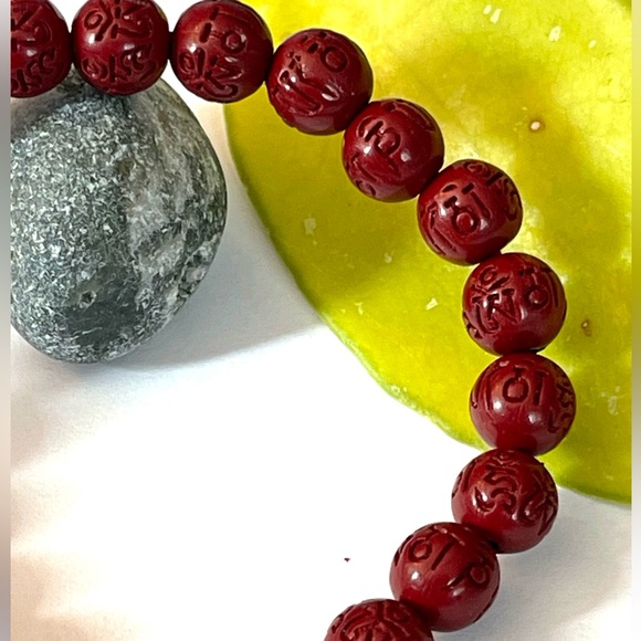 Cinnabar Mantra Bracelet Healing Stone Crystal Gemstone - Picture 4 of 4